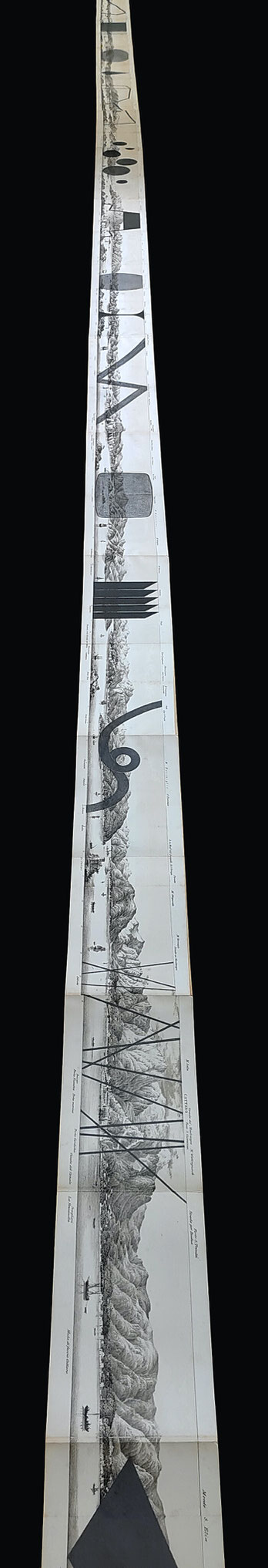Ausschnitt des ausgebreiteten Leporellos | detail of the unfolded leporello