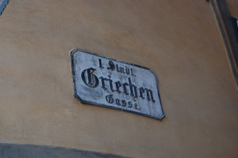 Straßenschild der Griechengasse