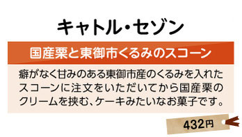 キャトル・セゾン　国産栗と東御市くるみのスコーン