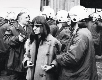 Ulrike anholdes under en demonstration i Berlin 1968