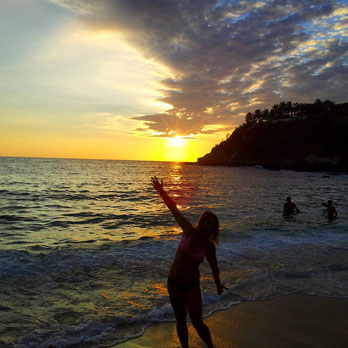 At the beautiful beach in Porto Escondido