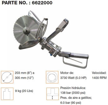 Sierra hidraulica circular para destace Kentmaster, Modelo HKM-I, Codigo 6622000