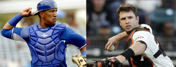 Nella foto da sinistra Salvador Perez e Buster Posey