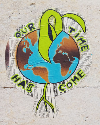An ecological message - Pasteup foundet on a Streetart Tour in Dresden