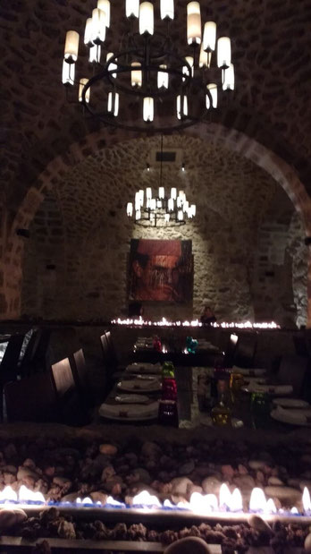 The stunning interior of Kan Zamaan, Jordan.