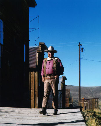 John Wayne walking the empty streets of Bodie Ghosttown. 