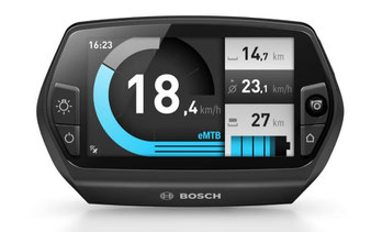 Das Bosch Nyon gibt Auskunft über die wichtigsten Fahrdaten und erlaubt die Auswahl eines Fahrmodus
