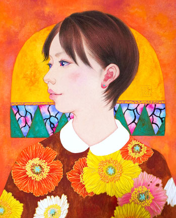 「みらいのこえ」日本画　F3号　¥110,000（税込）