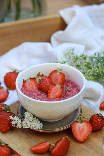 Verzehrempfehlung Erdbeerporridge LaMa
