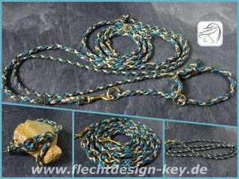 Reiterleine, Reitbegleitleine aus Paracord geflochten
