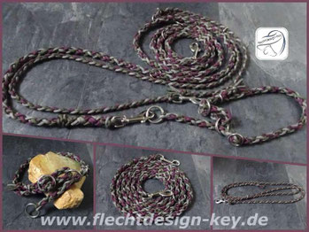 Reitleine Set aus Paracord geflochten