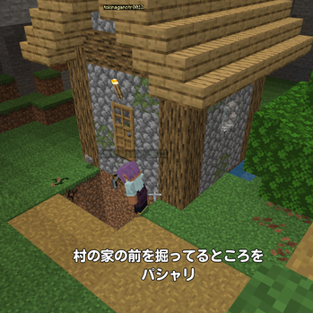 家の前を掘っているところをパシャリ