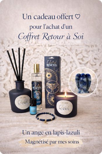 Ange lapis lazuli offert pour l’achat d’un coffret retour à soi
