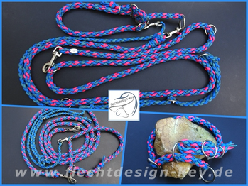 Reitleine aus Paracord rund geflochten, Set 3teilig