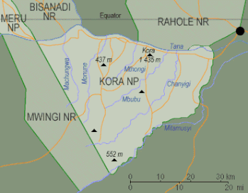 Parco Nazionale Kora - Mappa