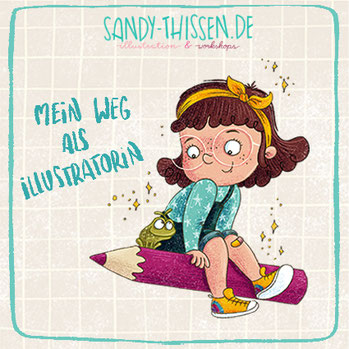 Mädchen mit Stift. Werdegang Illustratorin für Kinderbücher und Spiele