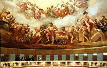 Nell'immagine l'Apoteosi di George Washington di Costantino Brumidi (Mike Theiler - Reuters)