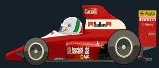 Andrea de Cesaris by Muneta & Cerracín - Dallara 190 de Andrea de Cesaris