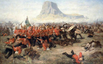 La batalla de Isandlwana (actualmente Sudáfrica).