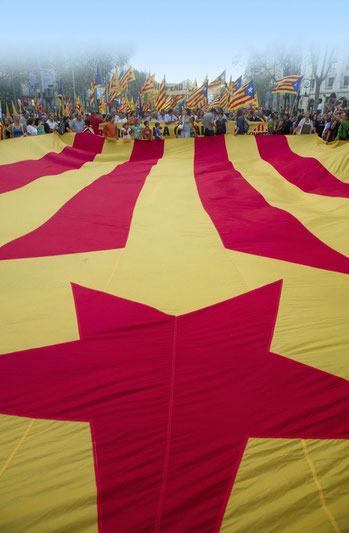 Bandera estelada catalana, símbolo del independentismo catalán.