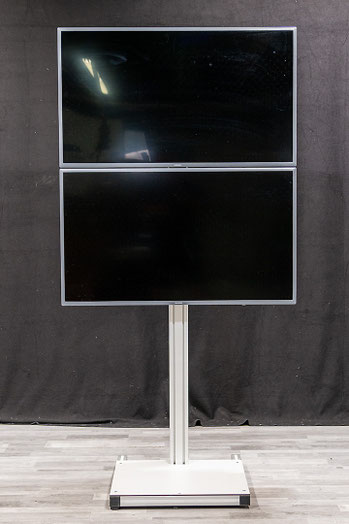 Bildschirmständer für 2x 43" Flachbildschirm (oben und unten)