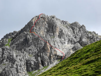Routenverlauf Weißgrubenkopf (oberer) SW-Pfeiler