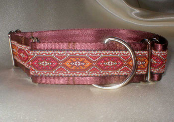 Martingale, Halsband, 4cm, Gurtband schokobraun, edele Borte