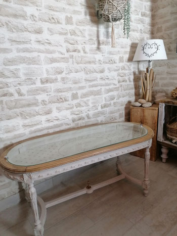 relooking de meuble le mans sarthe table basse louis campagne pois beige bois