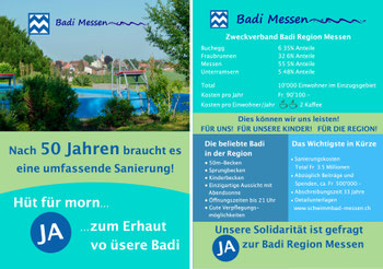 Druckatelier46 - Gestaltung Flyer Abstimmung Sanierung Badi Messen