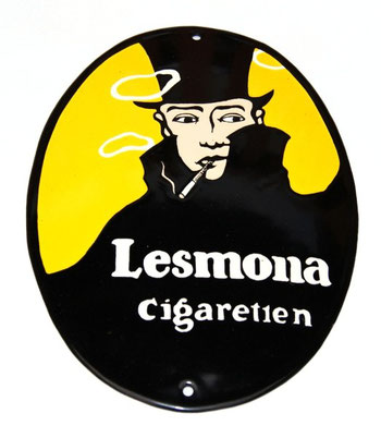 Lesmona Cigaretten Emailschild um 1960