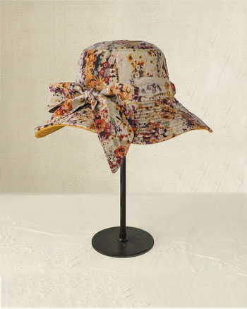chapeau réversible en toile coton ou lin pour jardiner