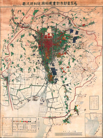 名古屋都市計画建物用途別現況図/大正9年