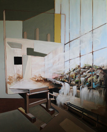 "Atelier VI" Acrylique sur toile Dim: 122cm x 94cm