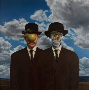 Opera Pop di Ron English:  Stereo Magritte (da "La Grande Guerra")