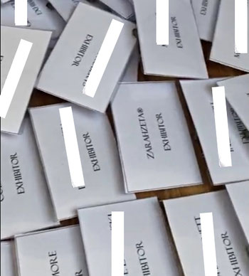 Zarahzetas Ausstellernamensschild