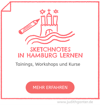 Sketchnotes Visuelle Notiizen in Hamburg lernen - Trainings, Workshops, Kurse - Anfänger Fortgeschrittene - Judith Ganter Illustration