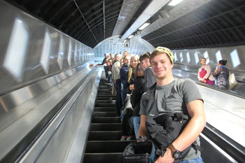 Auf dem Weg zur U-Bahn