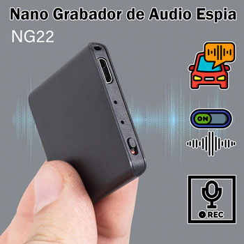 NG22 Grabadora de voz ultra-pequeña digital espía in-detectable, datáfono activado por voz con 145 horas horas de tiempo de grabación