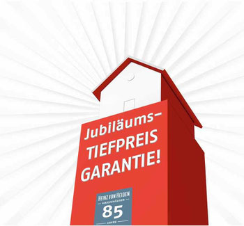 Schnelligkeit zählt: Die ersten 85 komplett vorliegenden Hausbauverträge werden bei Heinz von Heiden bis zum 31. März 2016 mit den Jubiläums-Tiefpreisen belohnt.