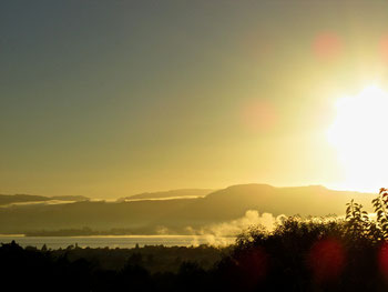 Sunrise of the first day in autumn