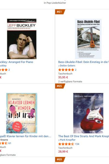 Amazon Bestseller-Charts: Bass-Ukulele-Fibel von Detlev Gebers auf Platz 61