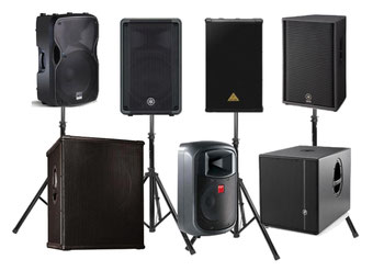 Verleih Musikanlagen Ausleihen Aktive Boxen Lautsprecher Subwoofer Musik Set Fullrange Monitor Pa Anlage mieten ausleihen