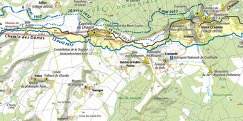 Carte IGN pour le centenaire du Chemin des Dames, 2017 