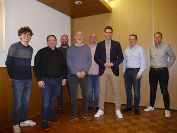 Der neue Vorstand von links: Jorias Weirauch, Oliver Rautenberg, Olaf Baum, Martin Schütz, Thomas Gerding, Patrick Buchsbaum, Thomas Rehme und Markus Helling
