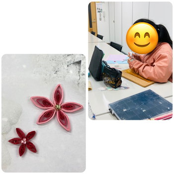 Ｍちゃん素敵なお花を上手に作りました