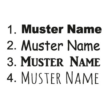 4 Schriftarten zur Auswahl für Dein Namensaufkleber-Set