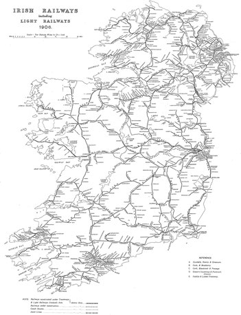 アイルランド 鉄道路線図