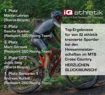 Top-Erfolge für von iQ athletik trainierte Sportler bei den MTB Hessenmeisterschaften im Cross Country