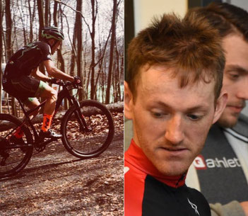 Links Gerrit Rosenkranz auf dem Mountainbike, rechts Sascha Starker