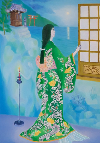 Rote Kerze und Meerjungfrau (ein japanisches Märchen von Mimei Ogawa) 50x70cm